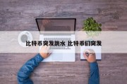比特币突发跳水 比特币们突发