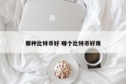 那种比特币好 哪个比特币好用